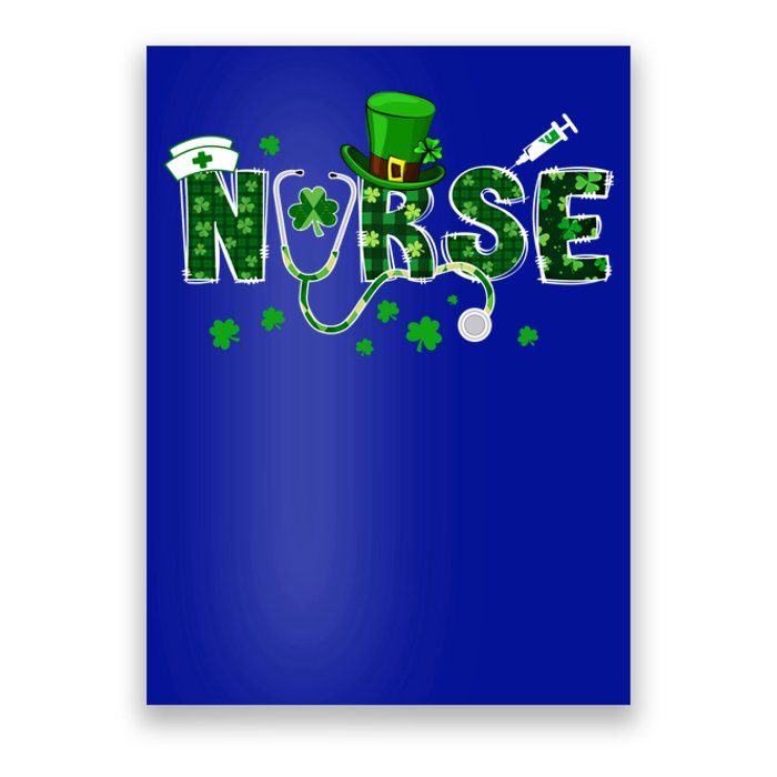 Happy St Patrick's Day Nurse Lucky Shamrock Irish Clover Gift Poster