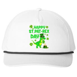 Happy St Pat Rex Day Dinosaur Irish Shamrock St Patricks Day Snapback Five-Panel Rope Hat