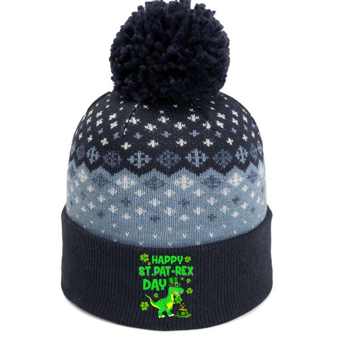 Happy St Pat Rex Day Dinosaur Irish Shamrock St Patricks Day The Baniff Cuffed Pom Beanie