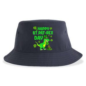 Happy St Pat Rex Day Dinosaur Irish Shamrock St Patricks Day Sustainable Bucket Hat