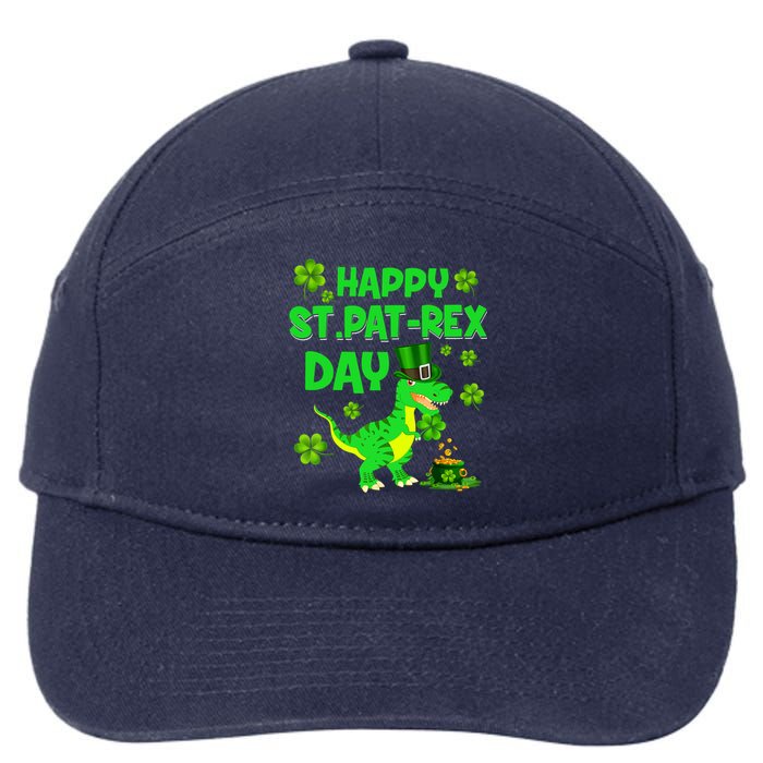 Happy St Pat Rex Day Dinosaur Irish Shamrock St Patricks Day 7-Panel Snapback Hat