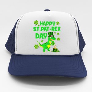 Happy St Pat Rex Day Dinosaur Irish Shamrock St Patricks Day Trucker Hat