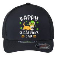 Happy St Patrick's Day Funy Saint Patricks Corgi Dog Flexfit Unipanel Trucker Cap