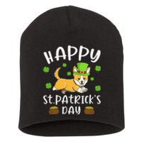 Happy St Patrick's Day Funy Saint Patricks Corgi Dog Short Acrylic Beanie