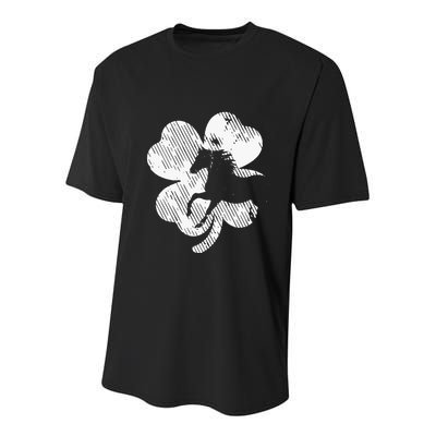 Horse St Patricks Day Irish Shamrock Youth Performance Sprint T-Shirt