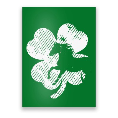 Horse St Patricks Day Irish Shamrock Poster