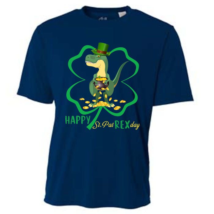 Happy St Pat Rex Day Dinosaur Irish Shamrock St Patricks Day Cooling Performance Crew T-Shirt