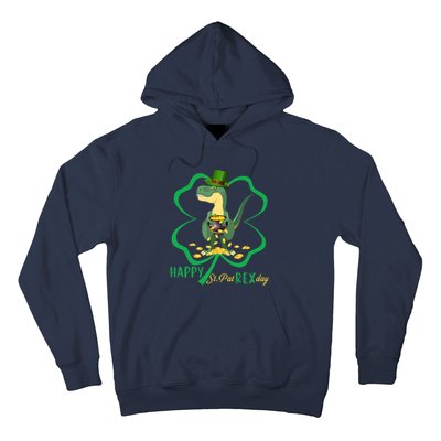 Happy St Pat Rex Day Dinosaur Irish Shamrock St Patricks Day Hoodie