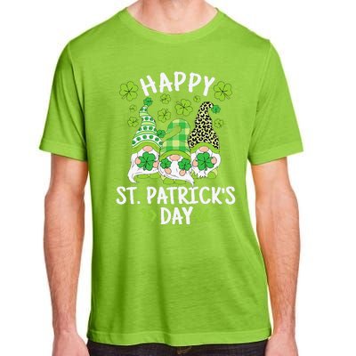 Happy St Patricks Day Gnome Leopard Shamrock Irish Gnomes Adult ChromaSoft Performance T-Shirt