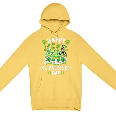 Happy St Patricks Day Gnome Leopard Shamrock Irish Gnomes Premium Pullover Hoodie