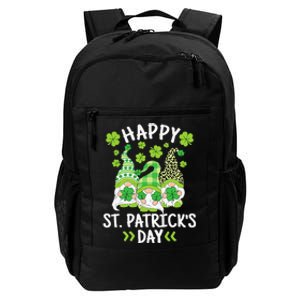 Happy St Patricks Day Gnome Leopard Shamrock Irish Gnomes Daily Commute Backpack