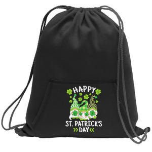 Happy St Patricks Day Gnome Leopard Shamrock Irish Gnomes Sweatshirt Cinch Pack Bag