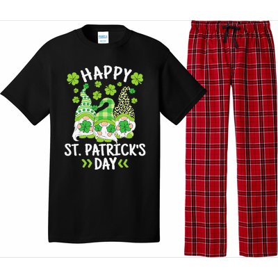 Happy St Patricks Day Gnome Leopard Shamrock Irish Gnomes Pajama Set