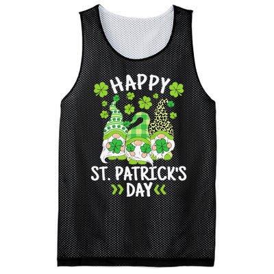 Happy St Patricks Day Gnome Leopard Shamrock Irish Gnomes Mesh Reversible Basketball Jersey Tank