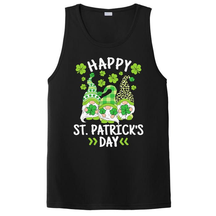 Happy St Patricks Day Gnome Leopard Shamrock Irish Gnomes PosiCharge Competitor Tank