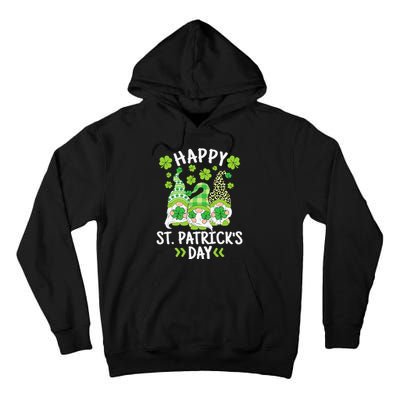 Happy St Patricks Day Gnome Leopard Shamrock Irish Gnomes Tall Hoodie