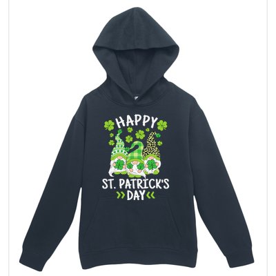 Happy St Patricks Day Gnome Leopard Shamrock Irish Gnomes Urban Pullover Hoodie