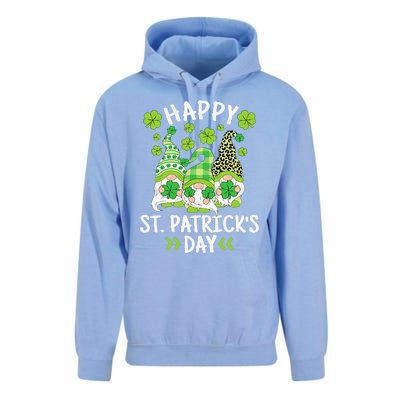 Happy St Patricks Day Gnome Leopard Shamrock Irish Gnomes Unisex Surf Hoodie