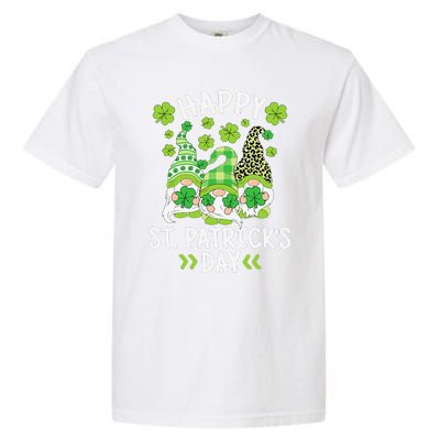 Happy St Patricks Day Gnome Leopard Shamrock Irish Gnomes Garment-Dyed Heavyweight T-Shirt