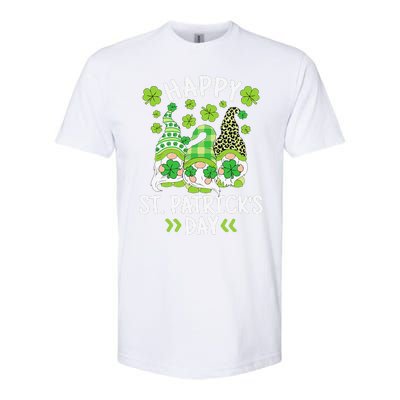 Happy St Patricks Day Gnome Leopard Shamrock Irish Gnomes Softstyle CVC T-Shirt