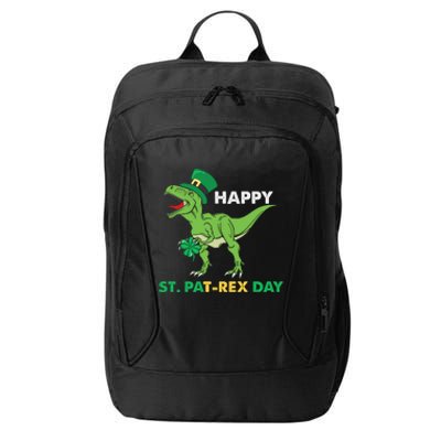 Happy St Patrex Day Funny T Rex St Patricks Day City Backpack