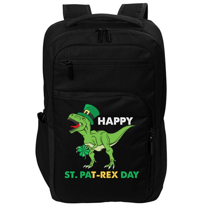 Happy St Patrex Day Funny T Rex St Patricks Day Impact Tech Backpack