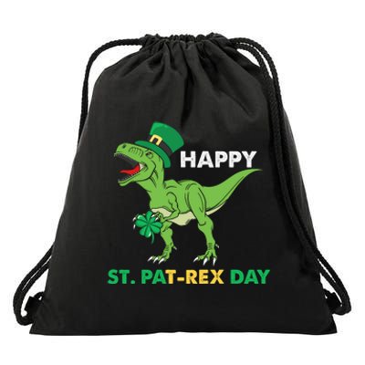 Happy St Patrex Day Funny T Rex St Patricks Day Drawstring Bag