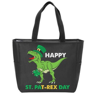 Happy St Patrex Day Funny T Rex St Patricks Day Zip Tote Bag