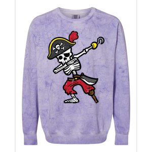 Halloween Skeleton Pirate Dab Costume Cute Gift Colorblast Crewneck Sweatshirt