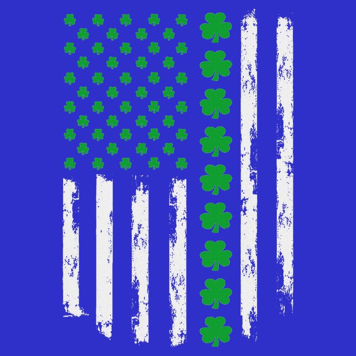 Happy St Patricks Day Us American Flag With Shamrocks Button
