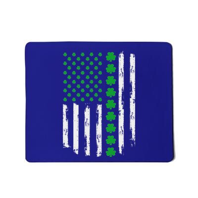 Happy St Patricks Day Us American Flag With Shamrocks Mousepad