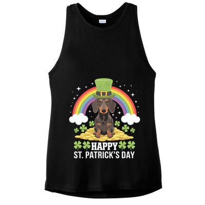 Happy St PatrickS Doxie On Dachshund Dog St Patricks Day Cool Gift Ladies PosiCharge Tri-Blend Wicking Tank