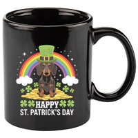 Happy St PatrickS Doxie On Dachshund Dog St Patricks Day Cool Gift 11oz C Handle Ceramic Mug