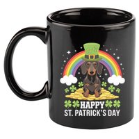 Happy St PatrickS Doxie On Dachshund Dog St Patricks Day Cool Gift 11oz C Handle Ceramic Mug
