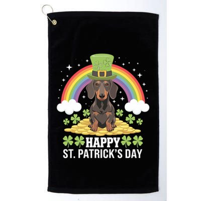 Happy St PatrickS Doxie On Dachshund Dog St Patricks Day Cool Gift Golf Towel