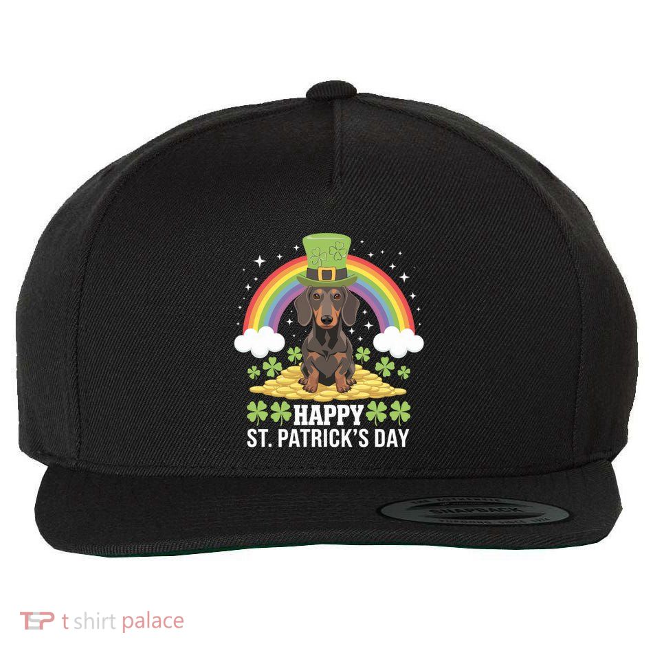 Happy St PatrickS Doxie On Dachshund Dog St Patricks Day Cool Gift Wool Snapback Cap