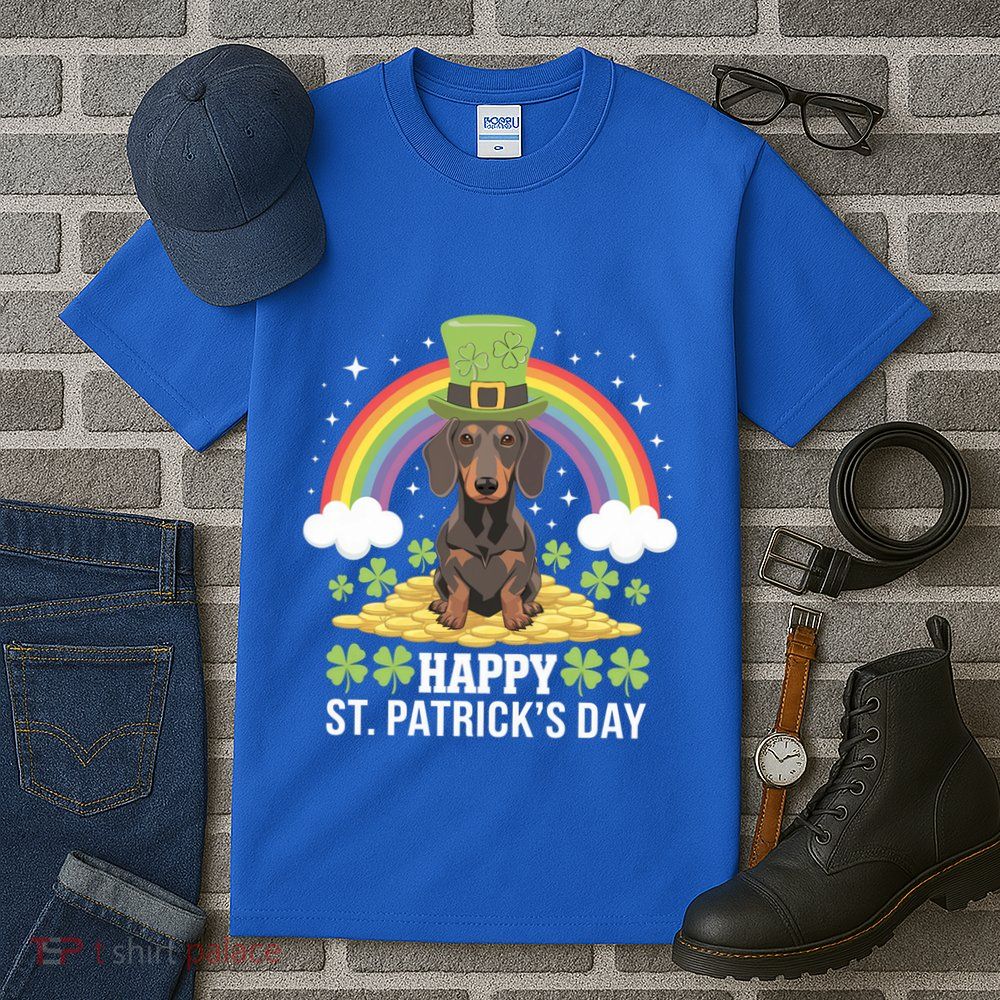 Happy St PatrickS Doxie On Dachshund Dog St Patricks Day Cool Gift Tall T-Shirt