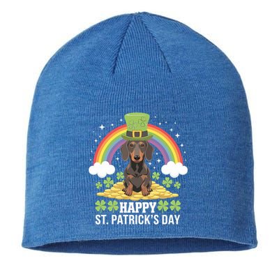 Happy St PatrickS Doxie On Dachshund Dog St Patricks Day Cool Gift Sustainable Beanie