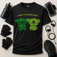 Happy St Patrick's Day Irish Kilt Shamrock Pattern Performance Shirt