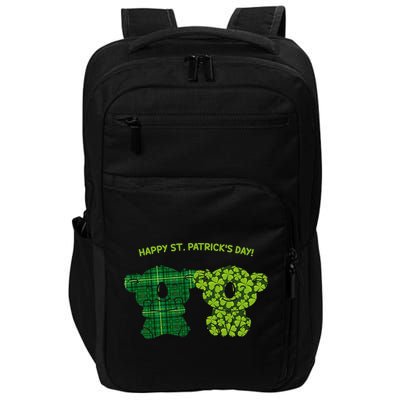 Happy St Patrick's Day Irish Kilt Shamrock Pattern Impact Tech Backpack