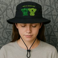 Happy St Patrick's Day Irish Kilt Shamrock Pattern Bucket Hat