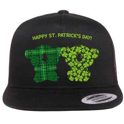 Happy St Patrick's Day Irish Kilt Shamrock Pattern Flatbill Hat