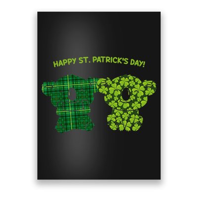 Happy St Patrick's Day Irish Kilt Shamrock Pattern Poster
