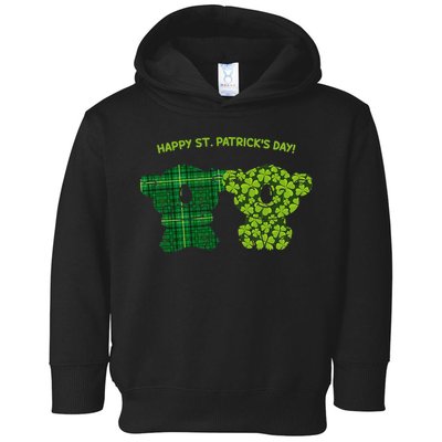 Happy St Patrick's Day Irish Kilt Shamrock Pattern Toddler Hoodie