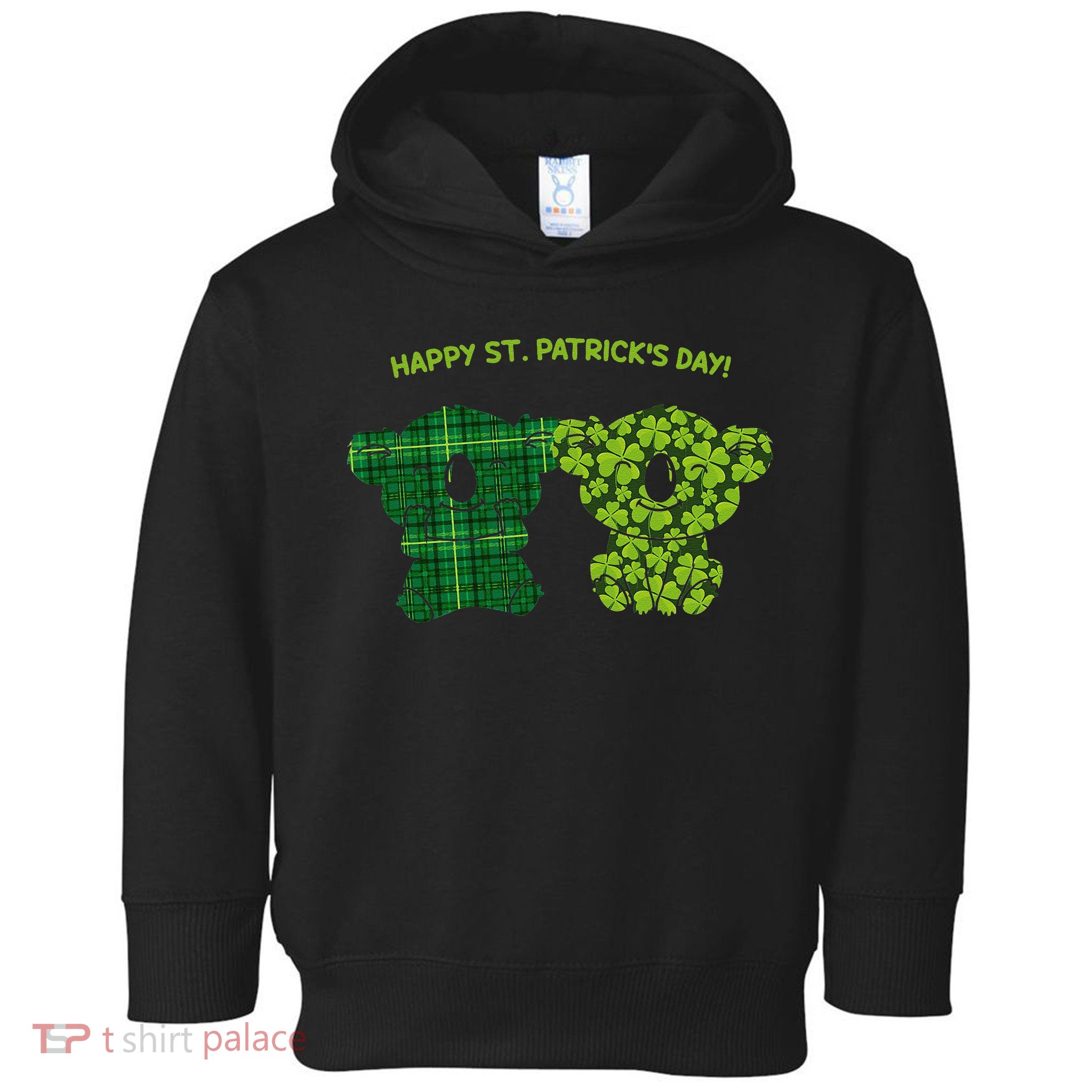 Happy St Patrick's Day Irish Kilt Shamrock Pattern Toddler Hoodie