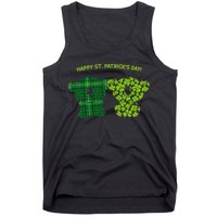 Happy St Patrick's Day Irish Kilt Shamrock Pattern Tank Top