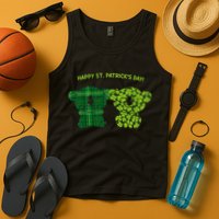 Happy St Patrick's Day Irish Kilt Shamrock Pattern Tank Top