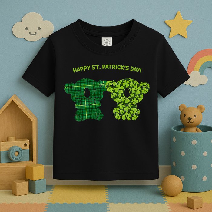 Happy St Patrick's Day Irish Kilt Shamrock Pattern Toddler T-Shirt