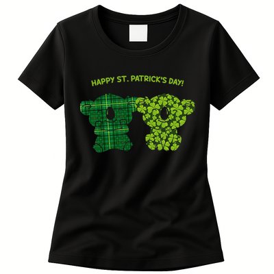 Happy St Patrick's Day Irish Kilt Shamrock Pattern Womens T-Shirt
