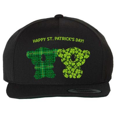Happy St Patrick's Day Irish Kilt Shamrock Pattern Wool Snapback Cap